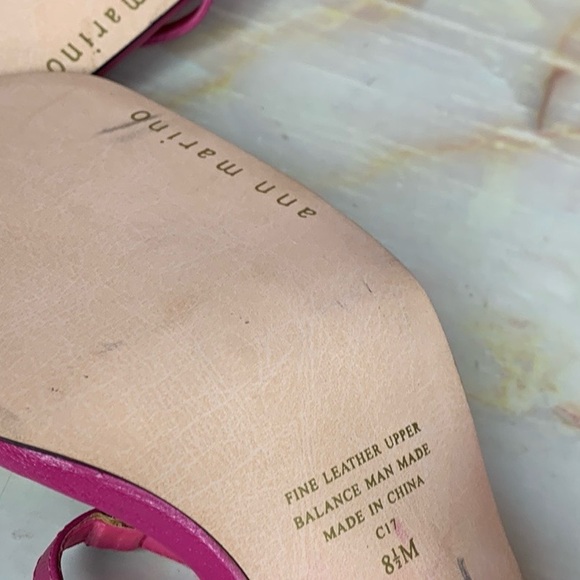 Vintage Ann Marino Fuchsia Beaded Kitten Heel Slide Sandals - Picture 12 of 12